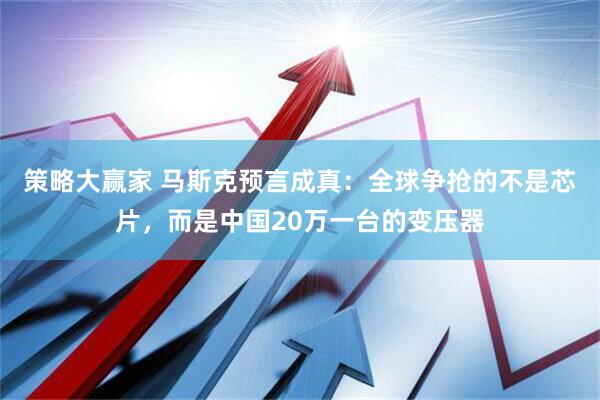 策略大赢家 马斯克预言成真：全球争抢的不是芯片，而是中国20万一台的变压器